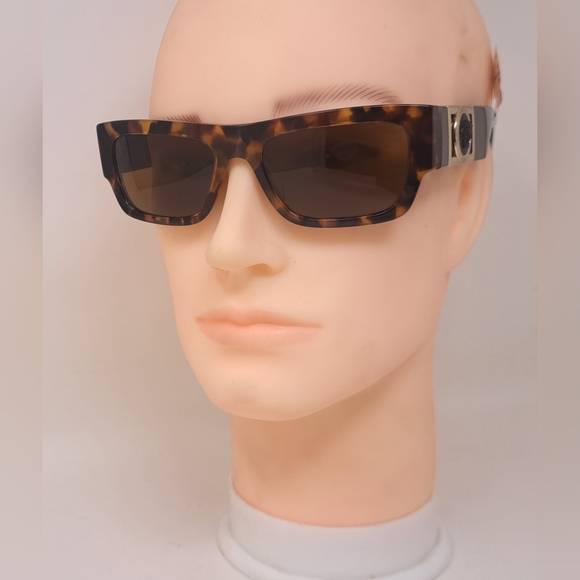NWT Versace Men's Sunglasses Rectangle Medusa Havana Italy VE4416-U 53-18-145 - Picture 16 of 16